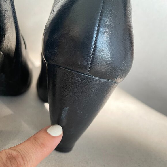 Miz Mooz Tillman Pumps / Black Witchy Style Heels with zipper closure Size 6 US - Picture 8 of 8